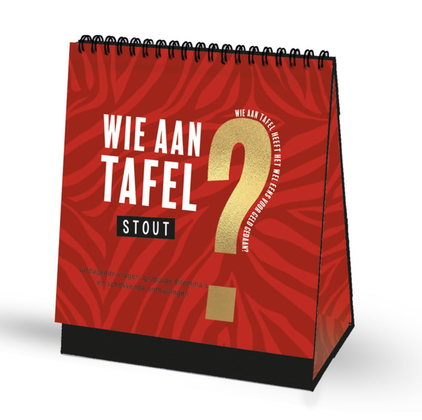 🔥 Staand cadeauboekje – Wie aan tafel? Stout