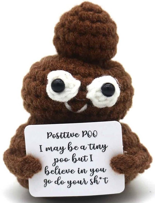💩 Positive Poo – mini haakwerkje met boodschap