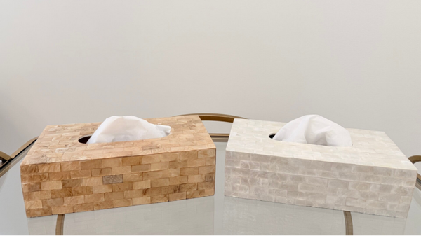 Schelpen tissue box parelmoer