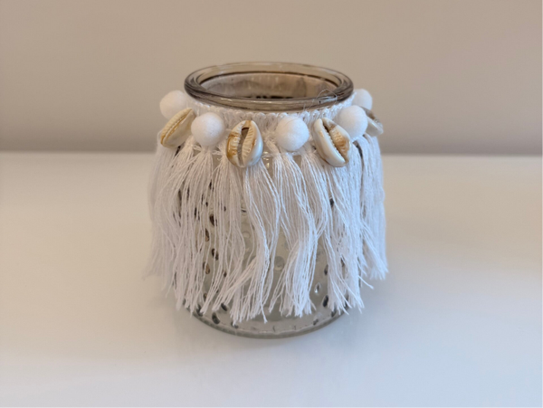 Theelichthouder franjes