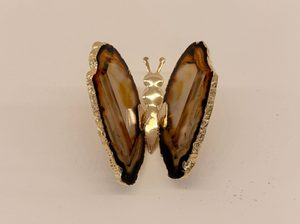 Agaat vlinder goud