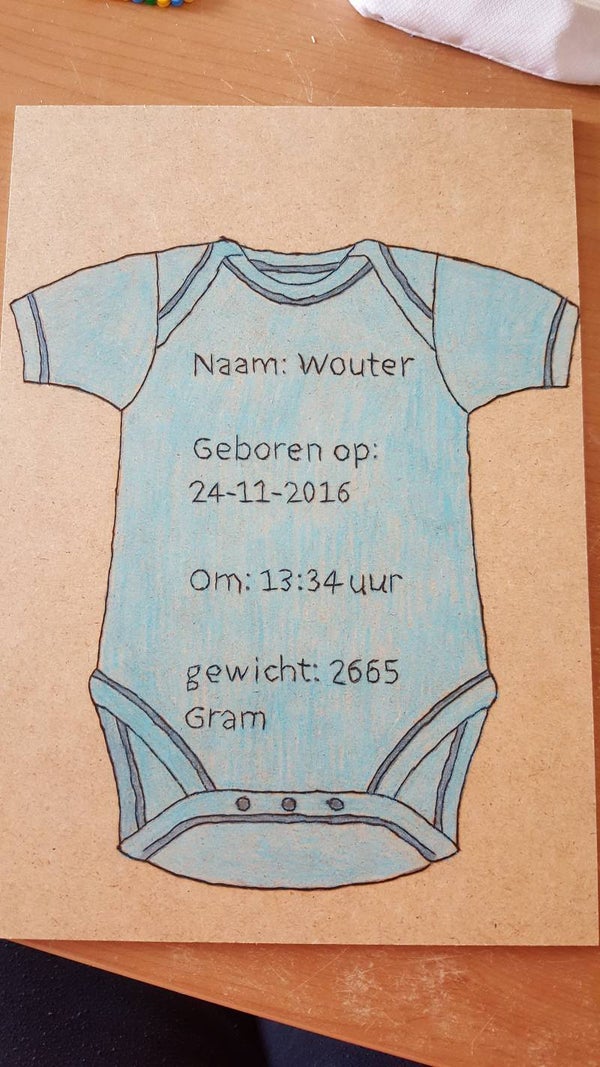 Geboorte Bord gebrand