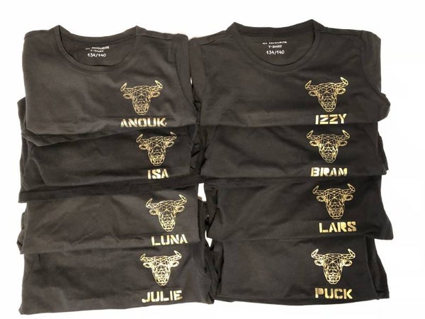 Kindershirt met naam en plaatje