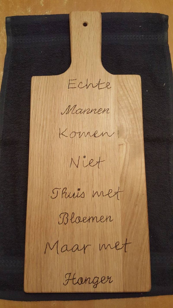 Snijplank met Tekst gebrand