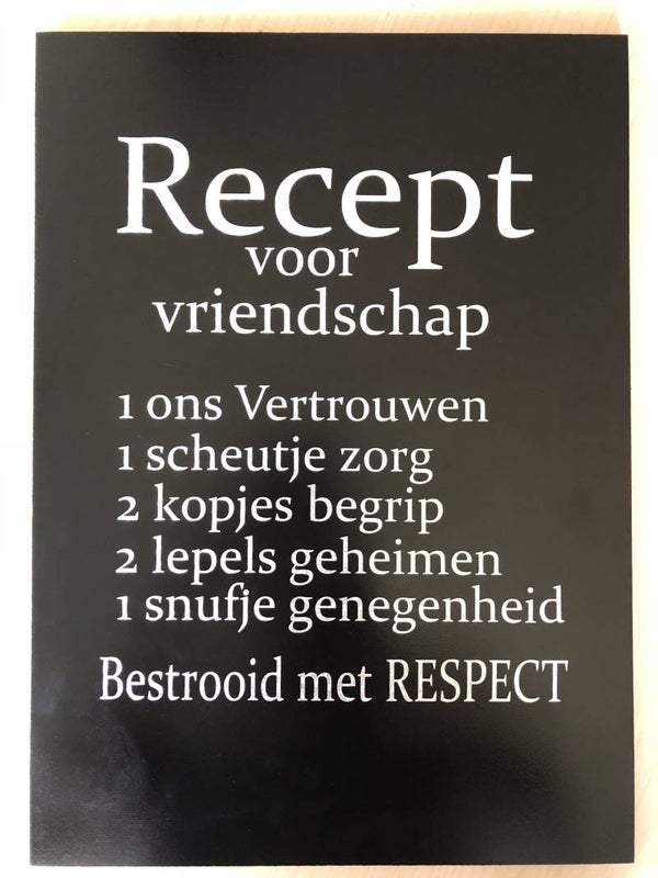 Tekst bord zwart