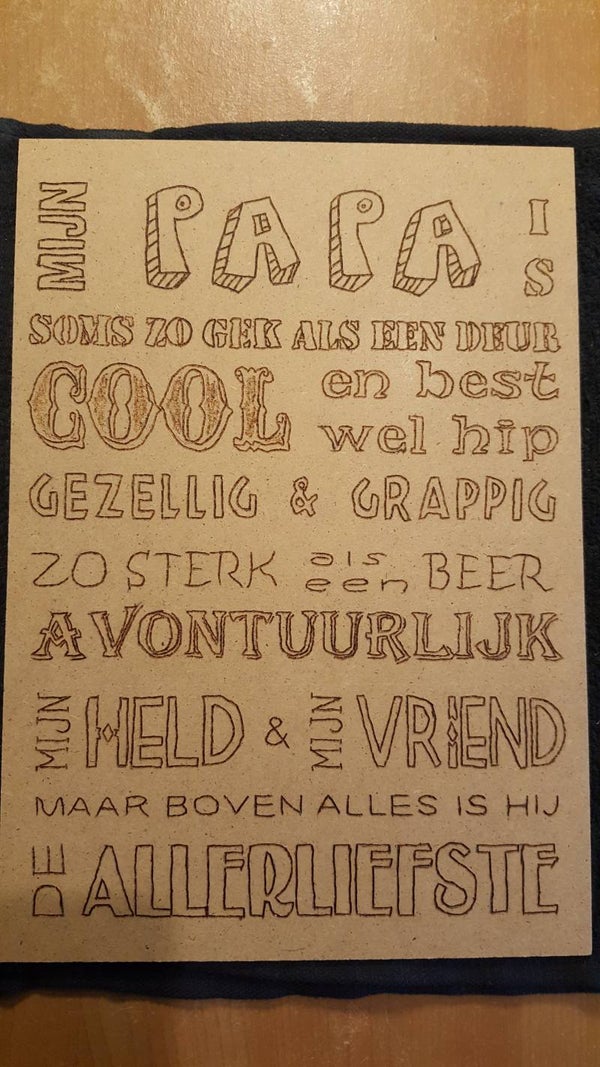 tekst bord groot A3 formaat