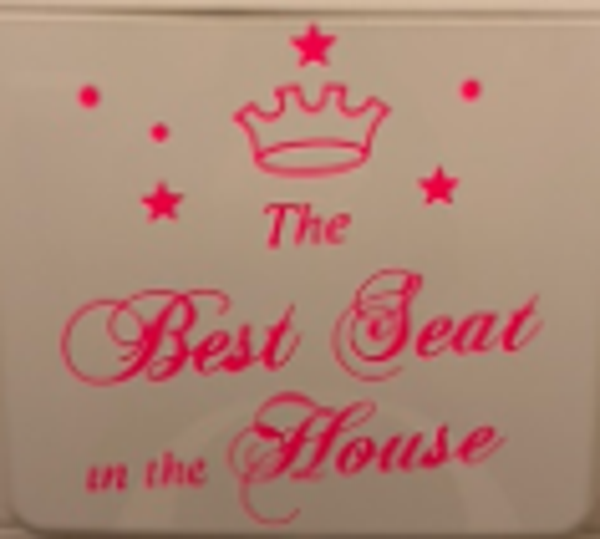 kroon sticker met tekst en sterretjes
