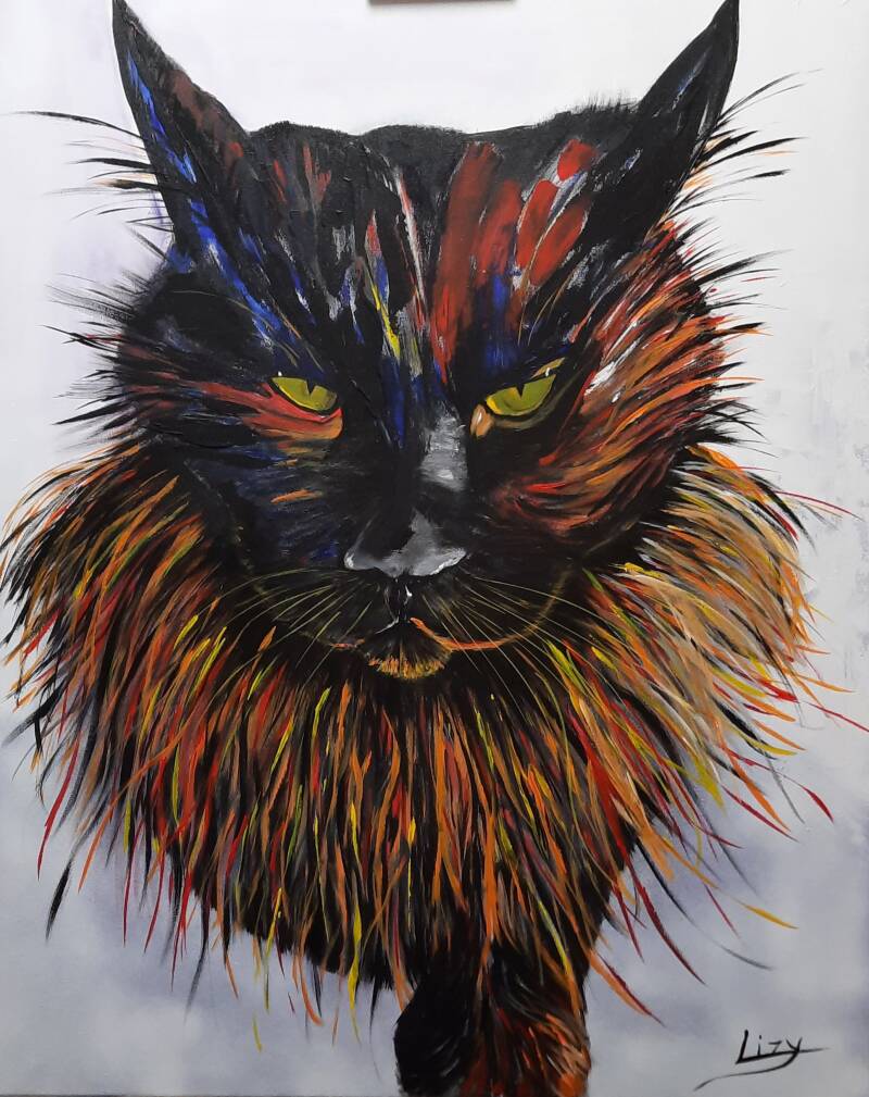 Monkey acryl op doek 1m/1,20m