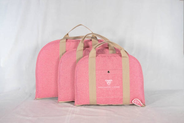 DOG BED TO GO PINK/ROSA LEINENOPTIK