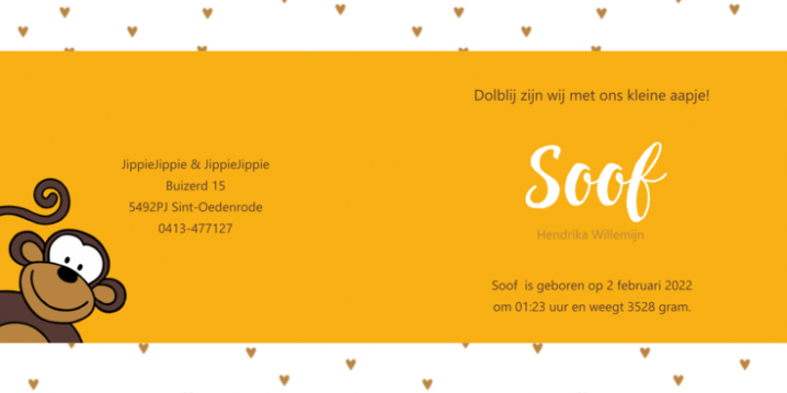 geboortekaartje aap