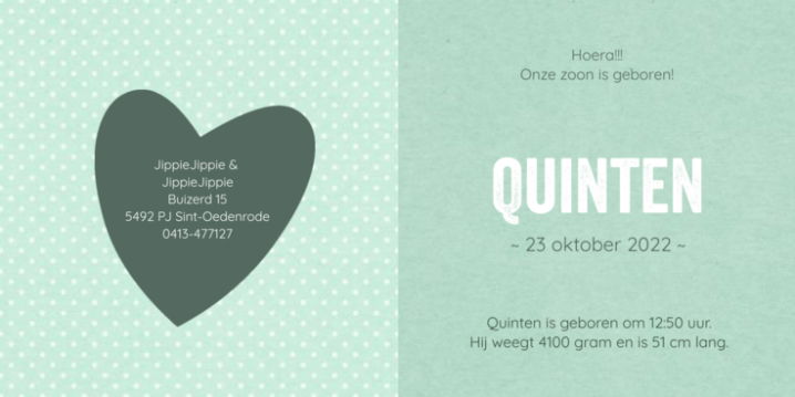 geboortekaartje vogeltje