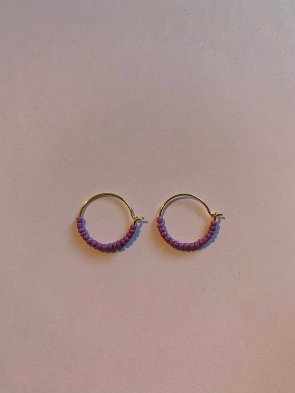 Purple bead earrings