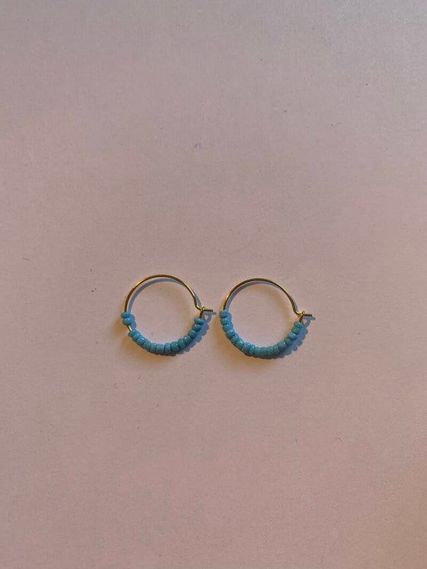 Blue bead earrings