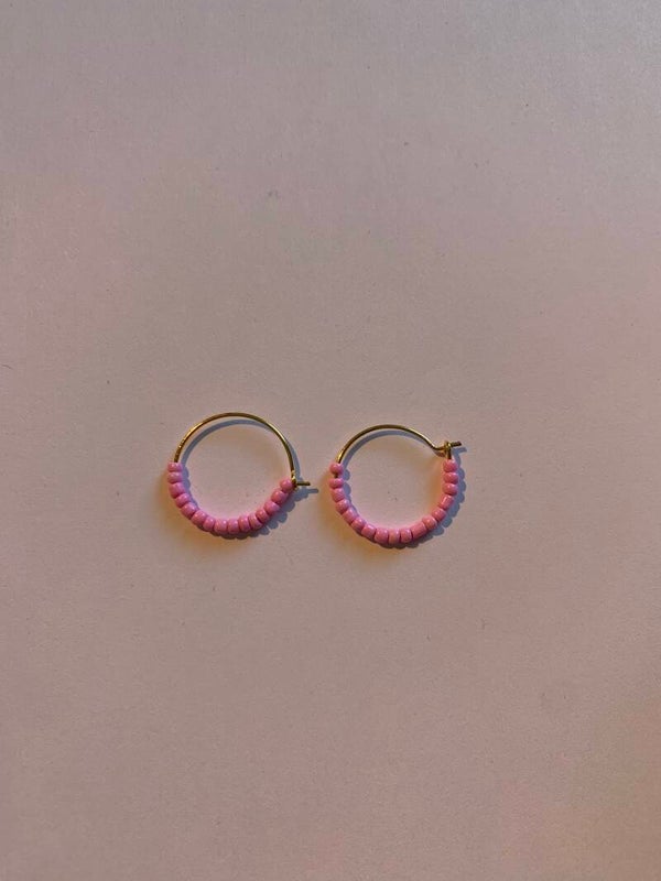 Pink bead earrings
