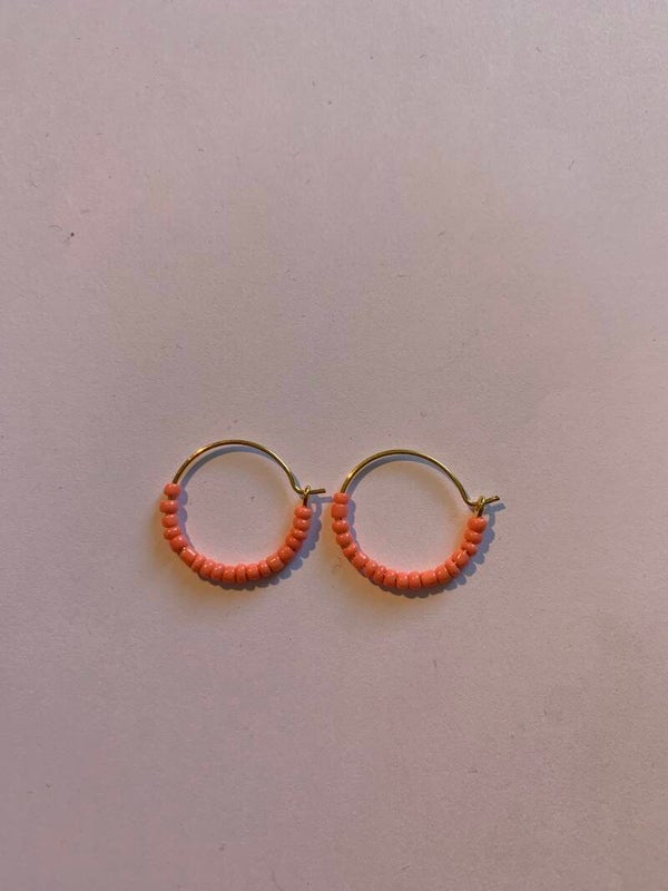 Orange bead earrings
