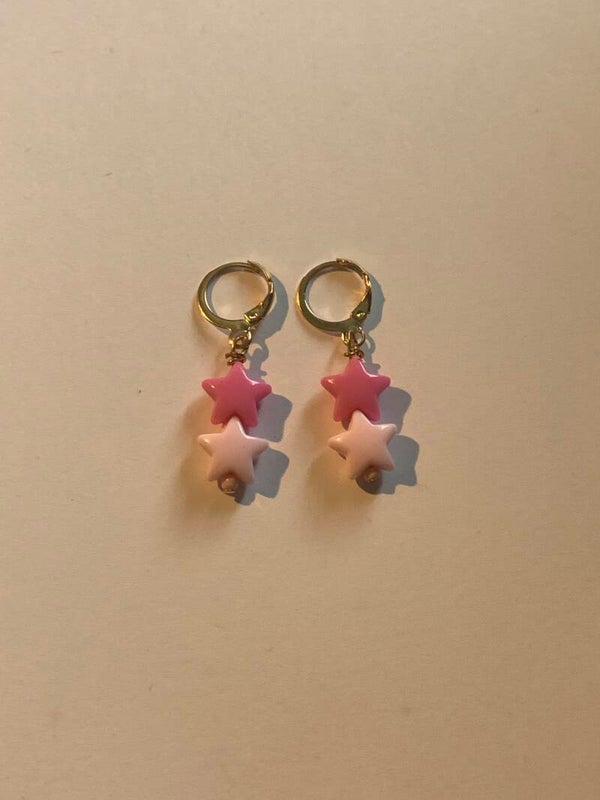 Dark Pink stars Earrings