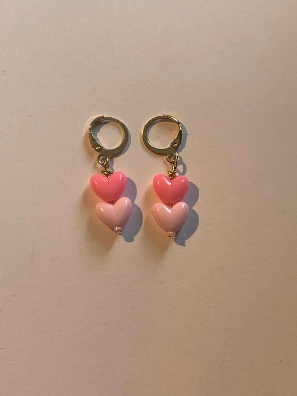 Pink Hearts Earrings