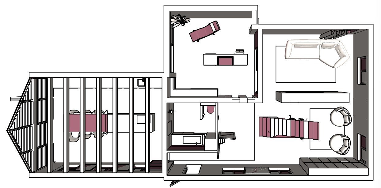 Interieurontwerp-gemeubileerd