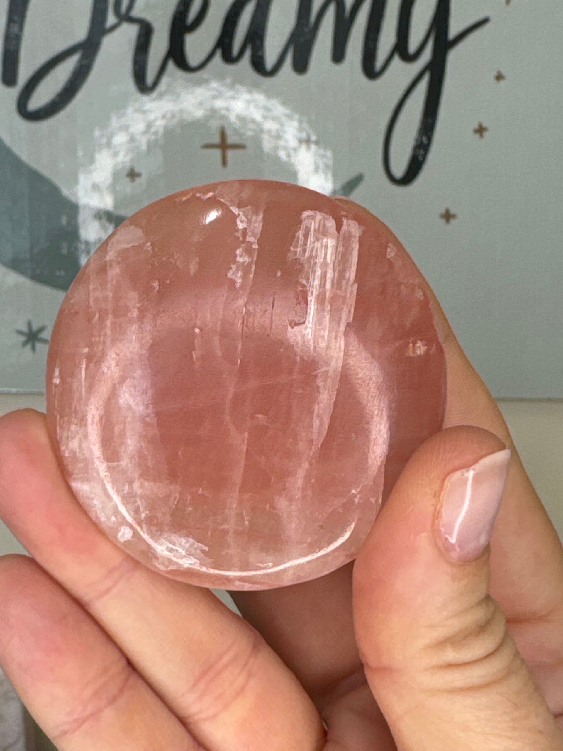 Rose Calcite Flat Stone