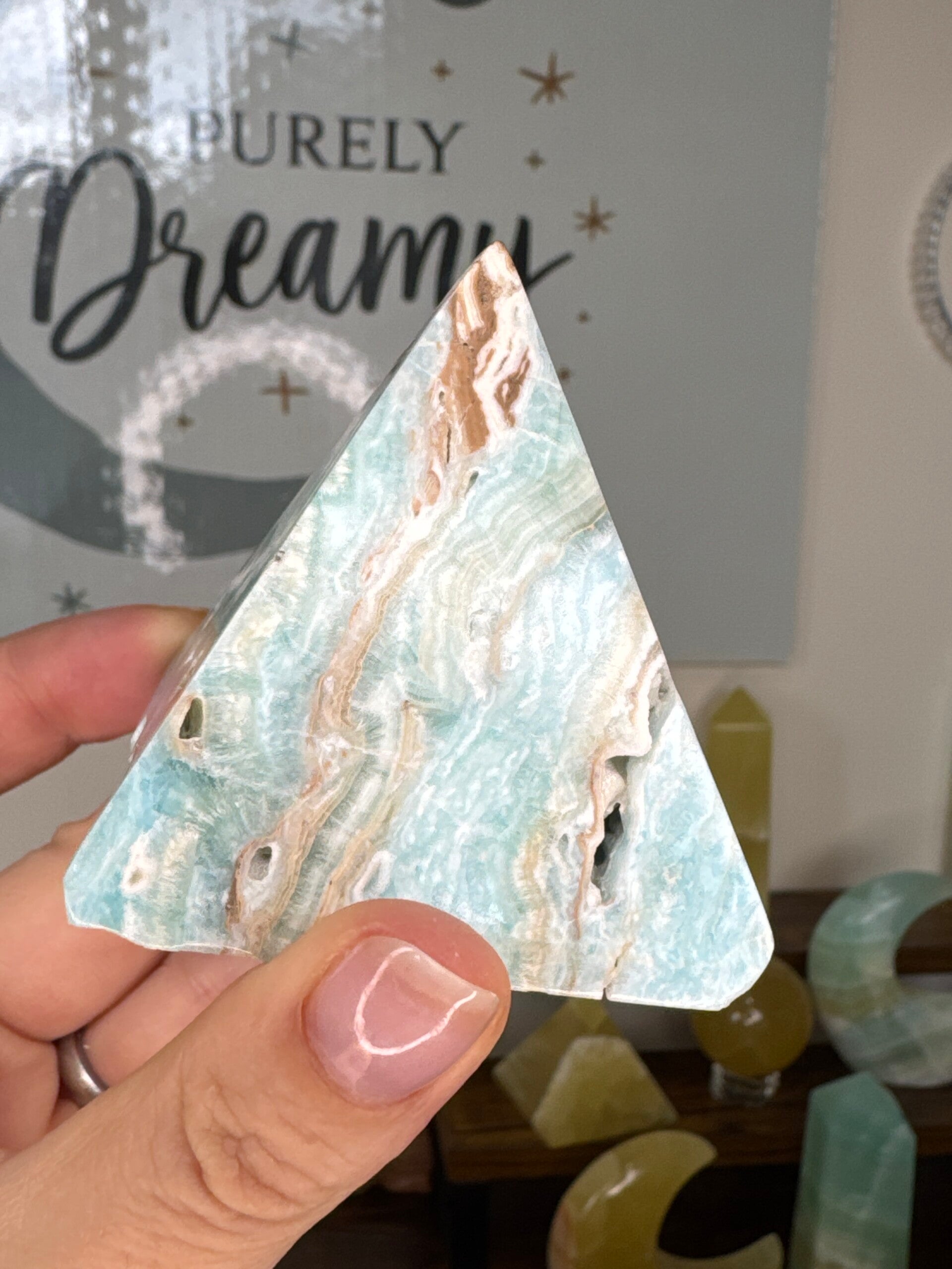 Blue Aragonite Pyramid fy28