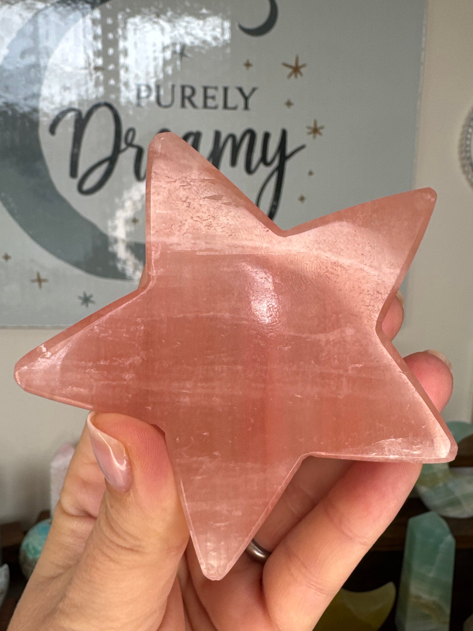 Rose Calcite Star  fy14a