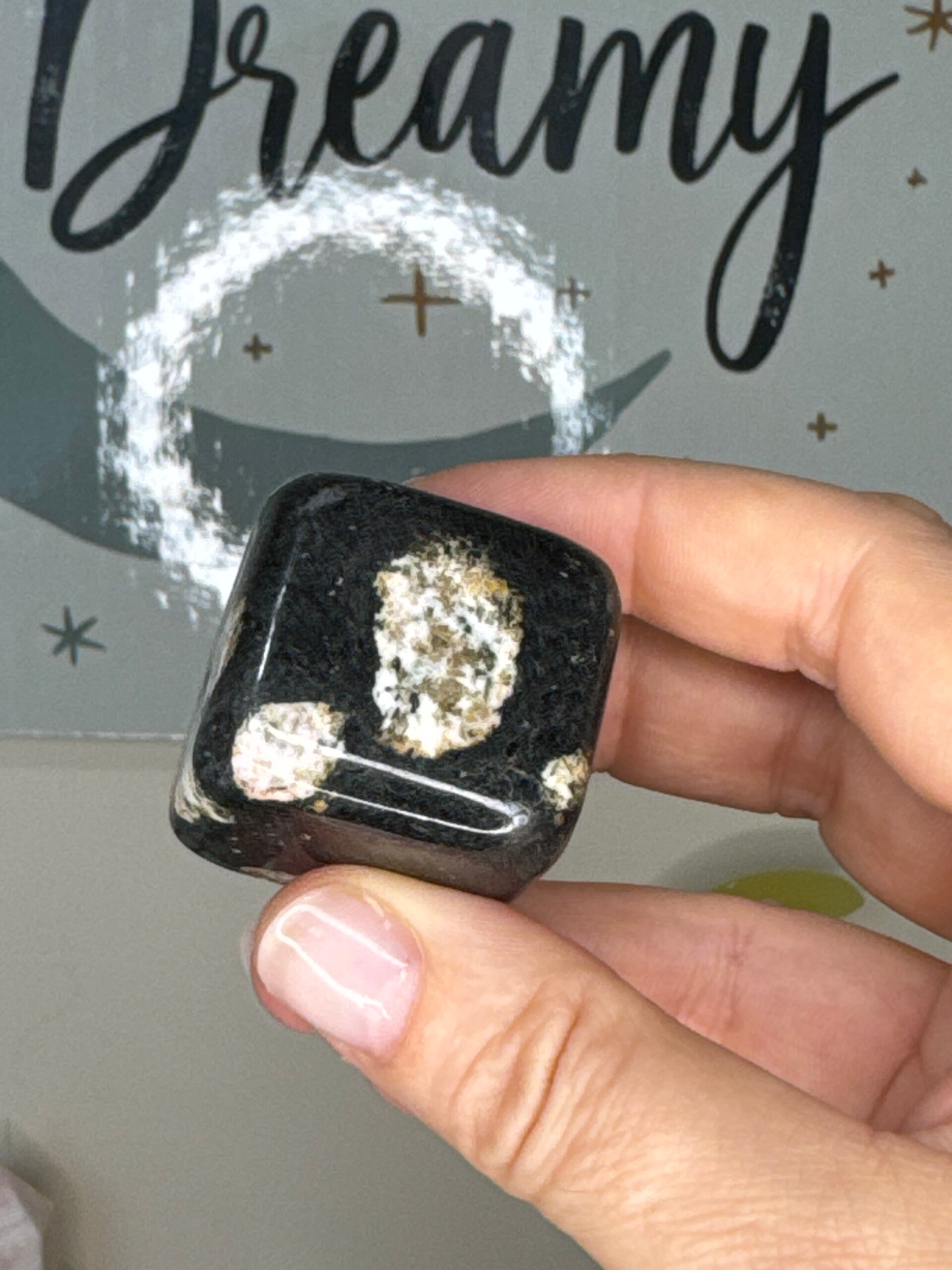 Pink Snowflake Obsidian Cube