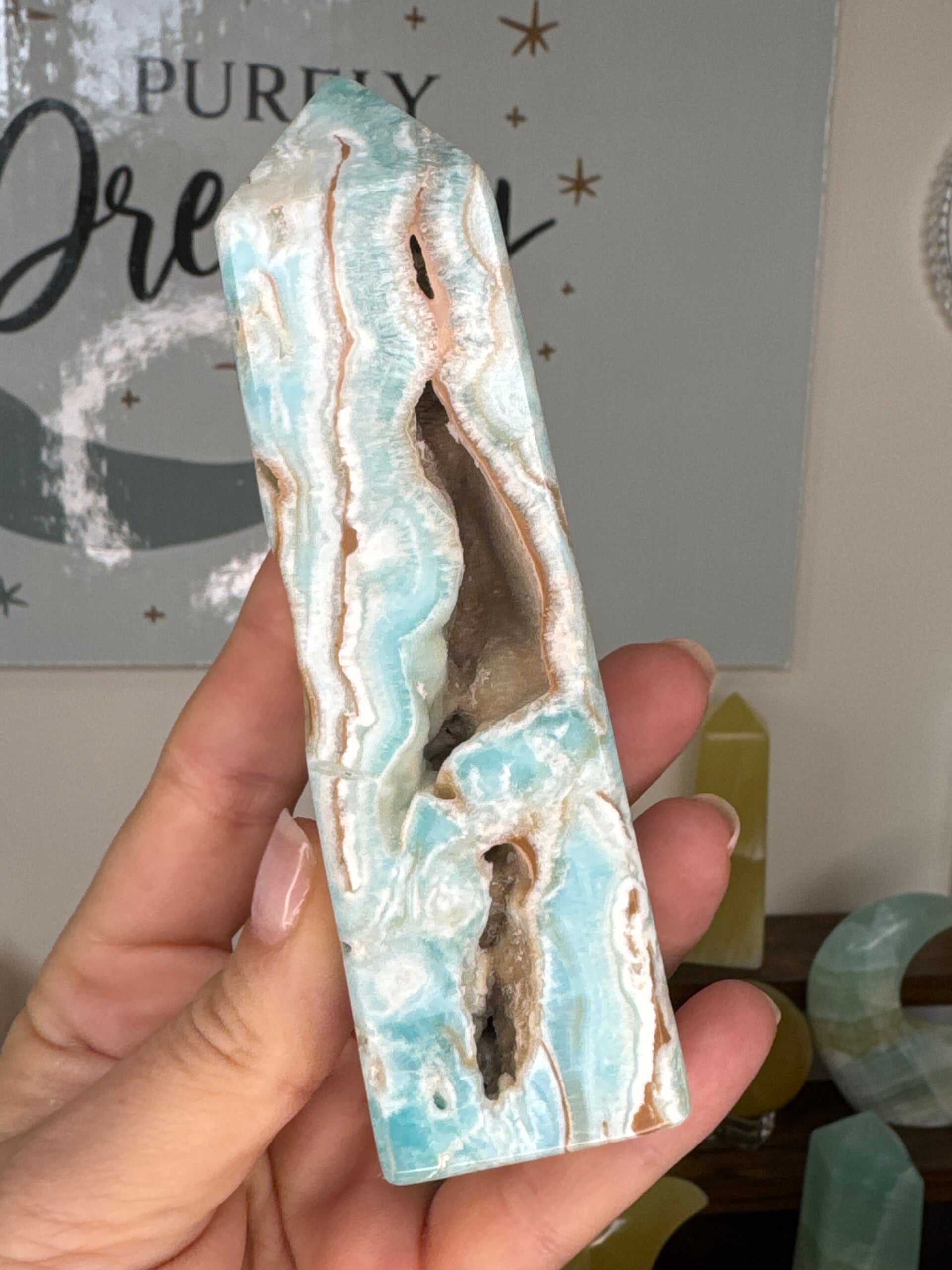 Blue Aragonite Tower fy26