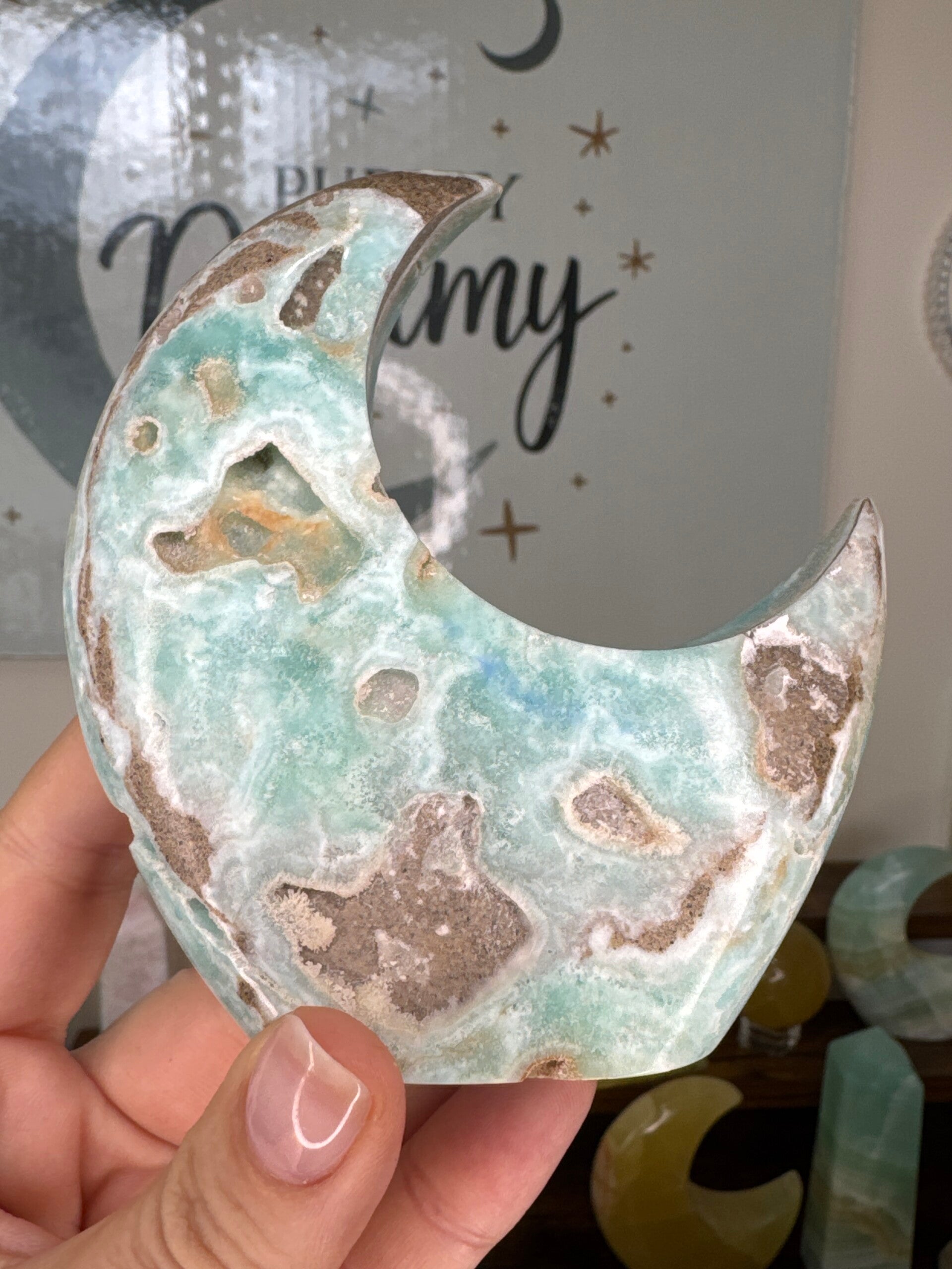 Blue Aragonite Moon fy23