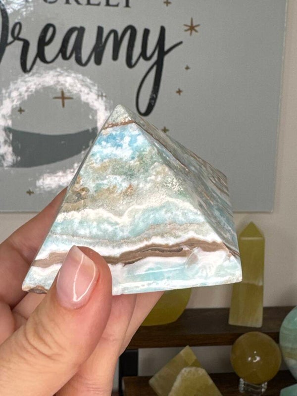 Blue Aragonite Pyramid fy29