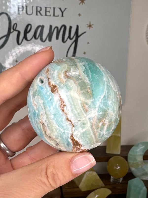 Blue Aragonite Sphere fy33
