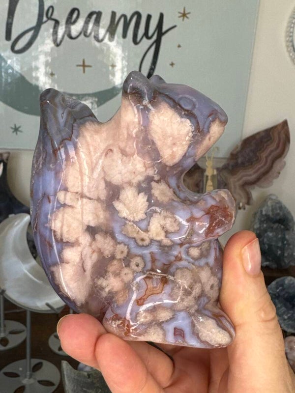 Blue Flower Agate Squirrel L80