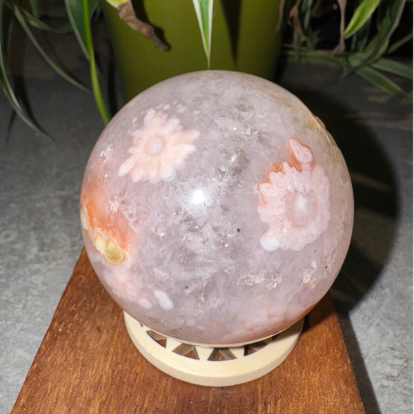 Pink Amethyst with Quartz & Flower Agate R13