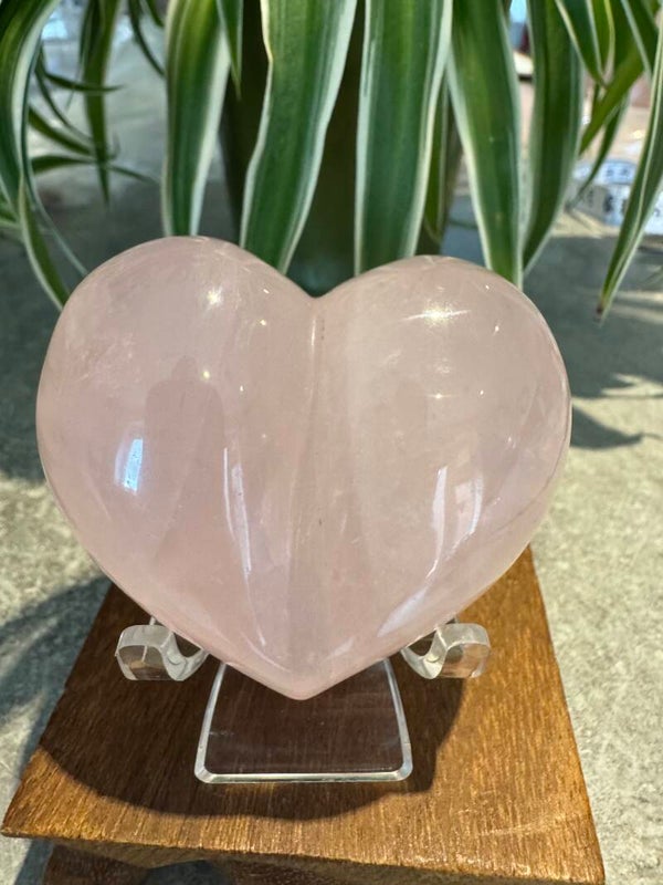 Bubble Rose Quartz Heart w414