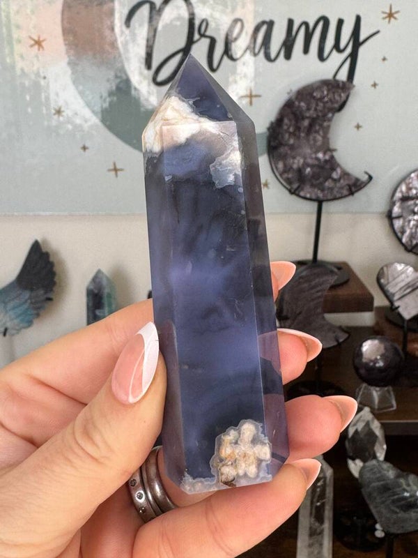 Blue Flower Agate Tower 1b