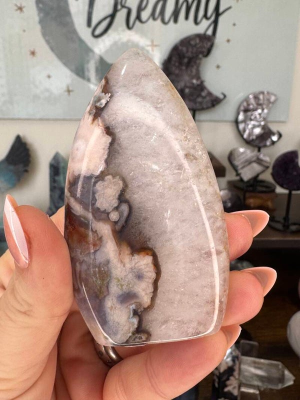 Blue Flower Agate Teardrop w285