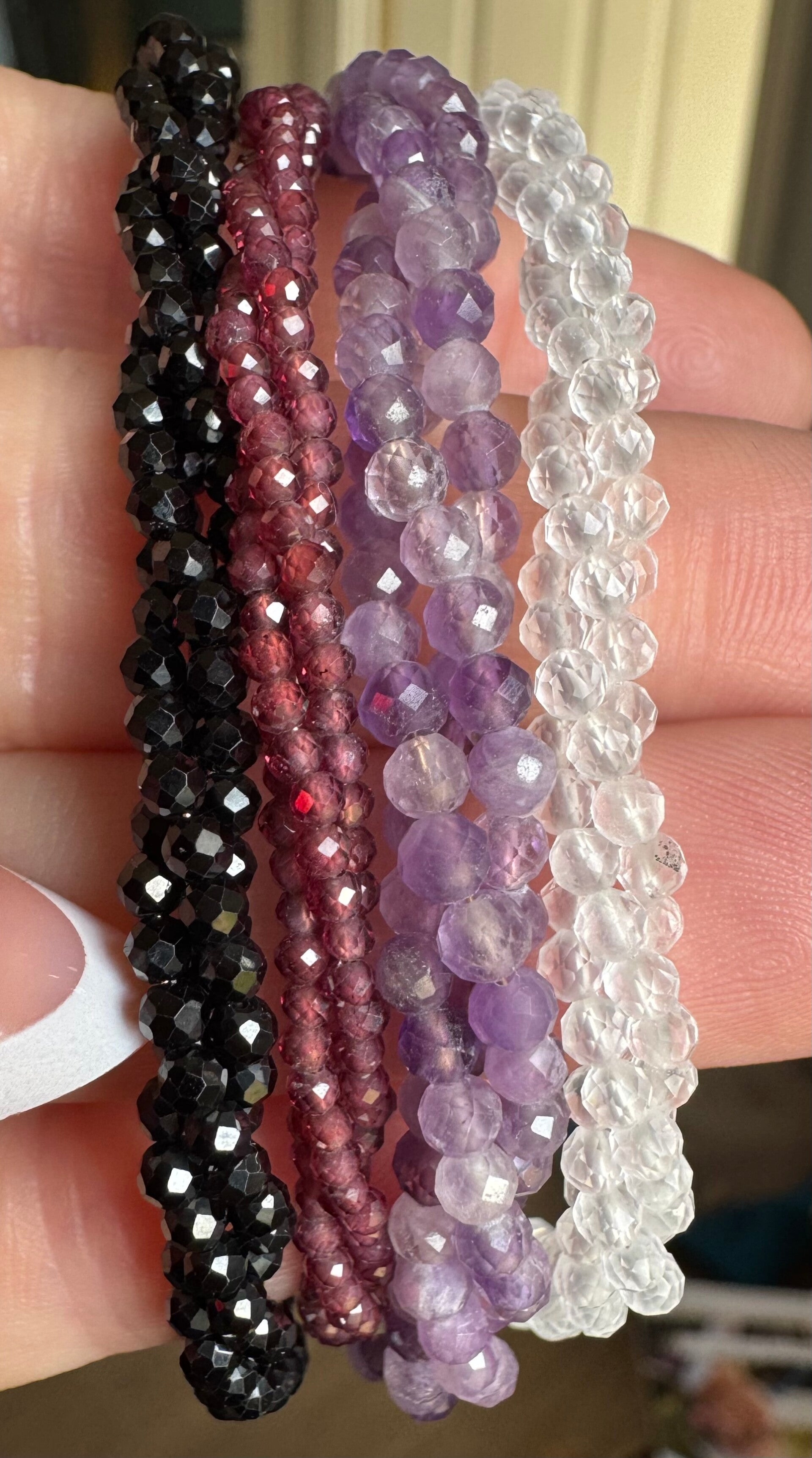 Beautiful Faceted Garnet Magnetic Bracelets