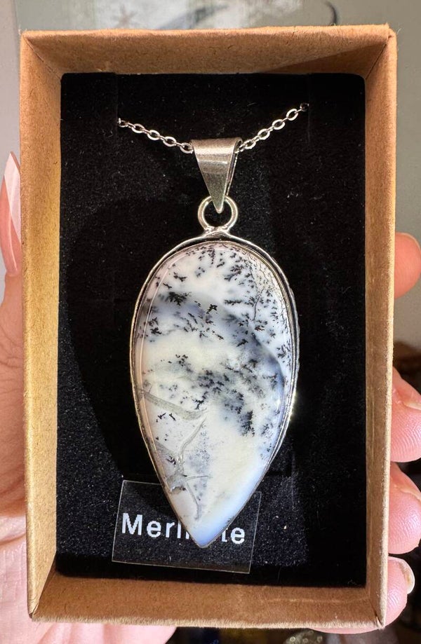 Silver 925 Merlinite Pendant with Chain