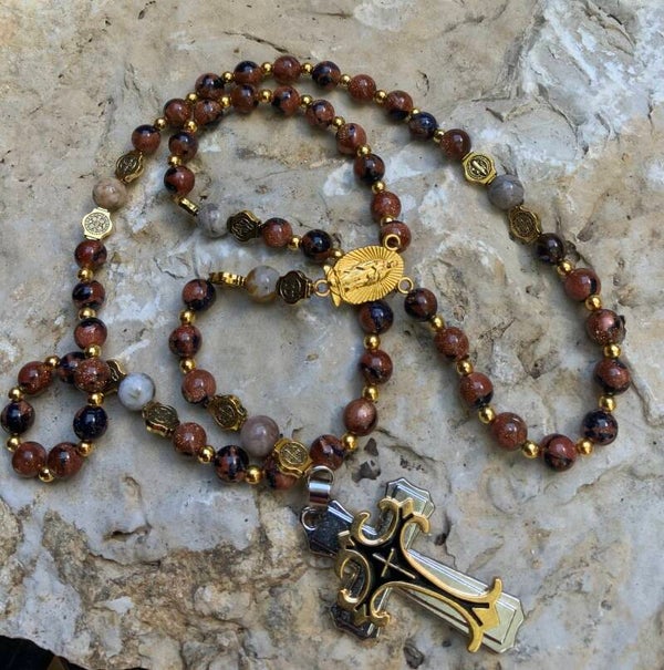 Golden and Blue Rosary