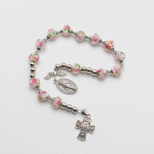 Pink Roses Pocket Rosary