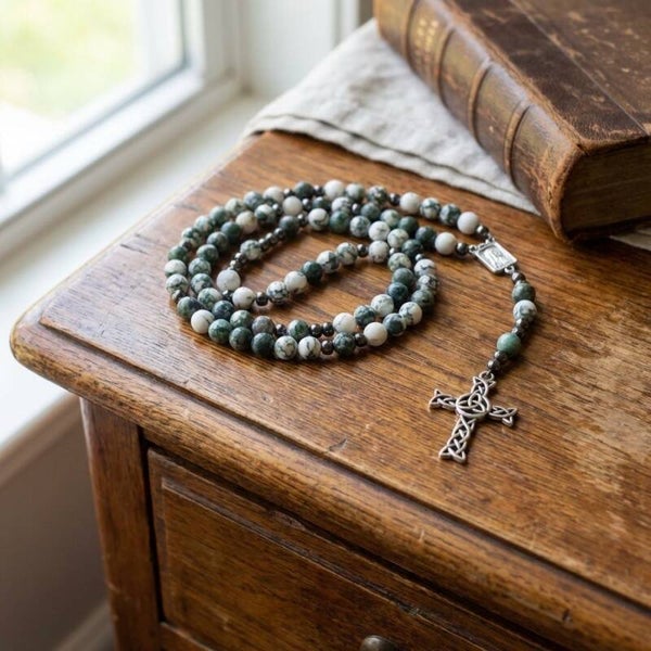 Tree Agate Rosary