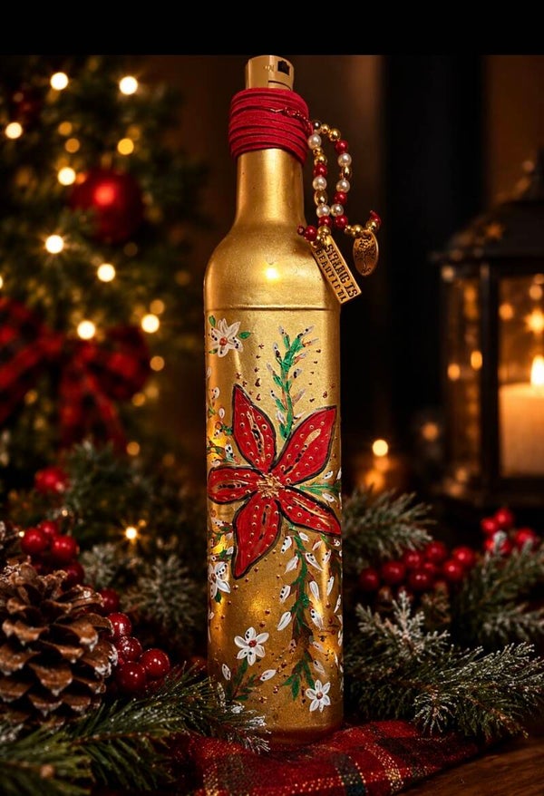 Poinsettia Light Bottle