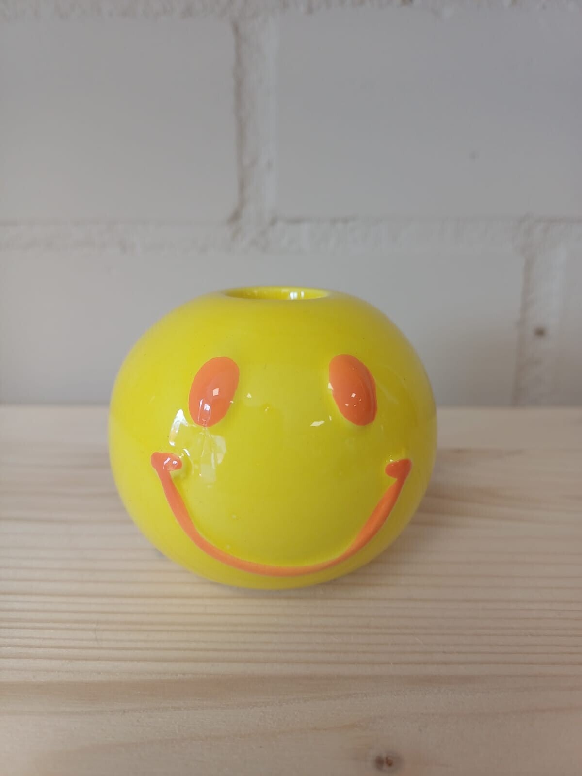 Kandelaar "smiley" geel