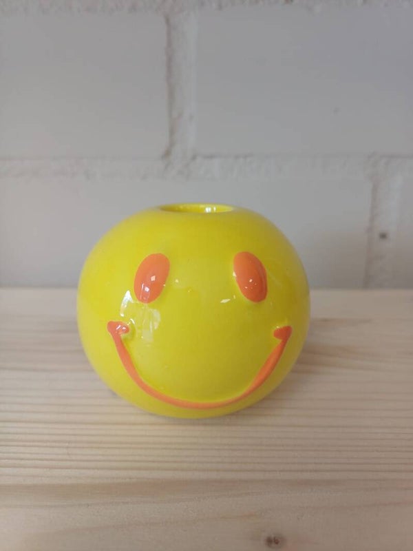 Kandelaar "smiley" geel