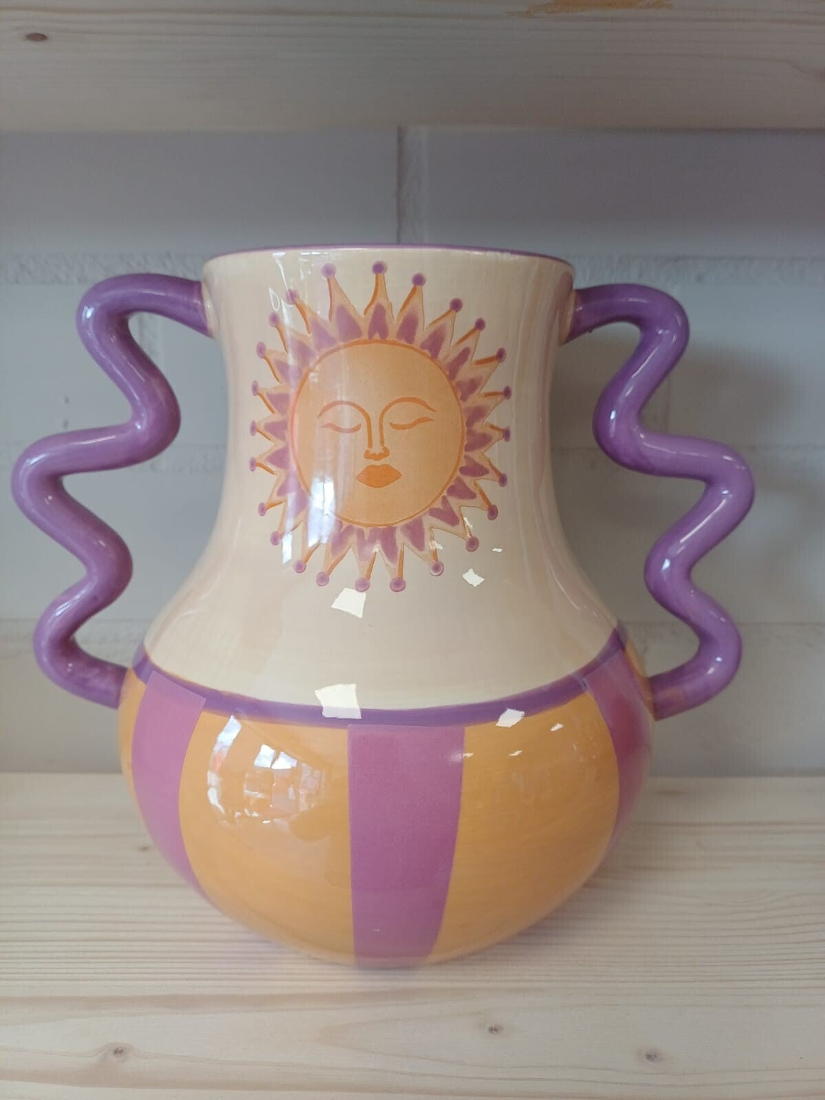 Vaas "zon" geel/paars