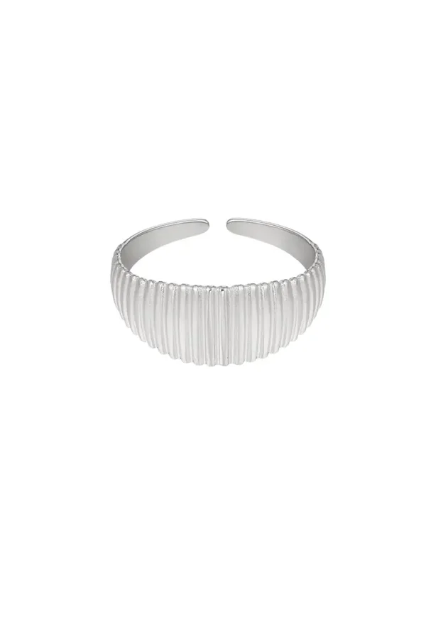 Rib ring zilver