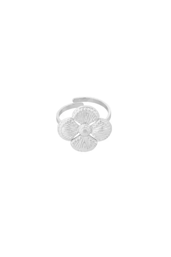 Klaver geluk ring zilver