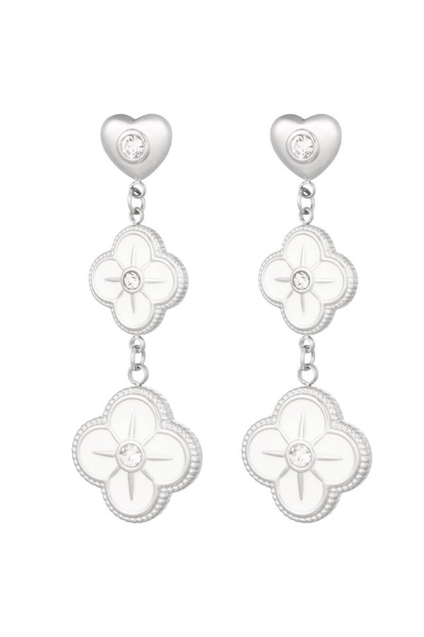 Bloemslinger oorbellen zilver