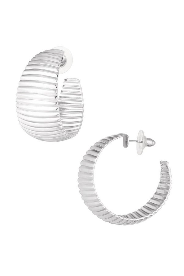 Rib oorbellen zilver