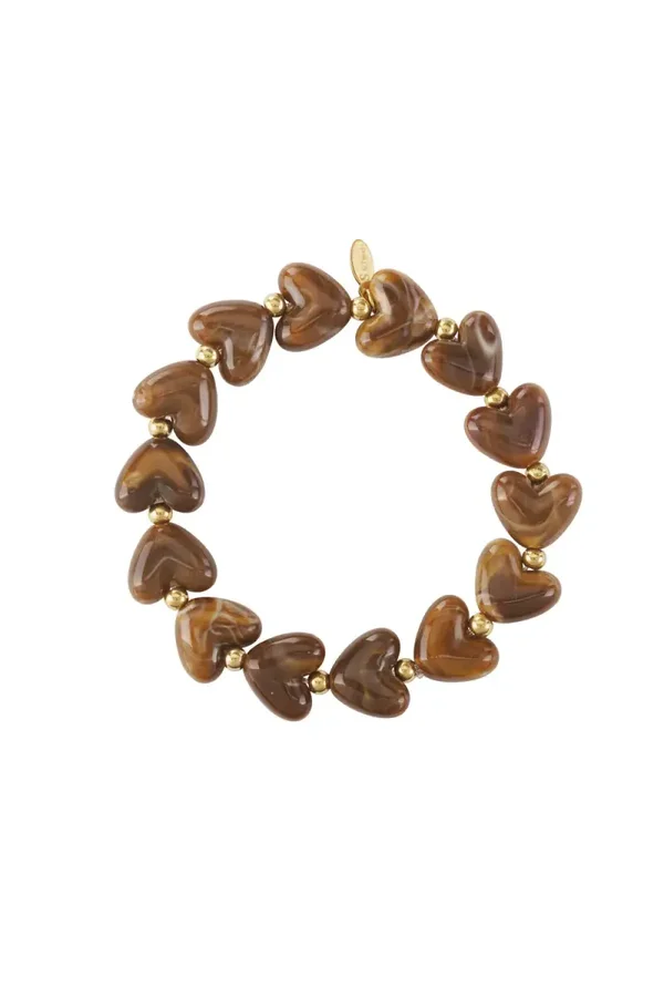 Stenen hart armband met goud (meer kleuren)