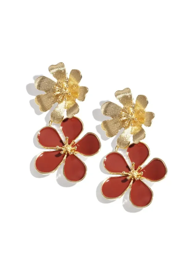 Bloemen statement oorbellen